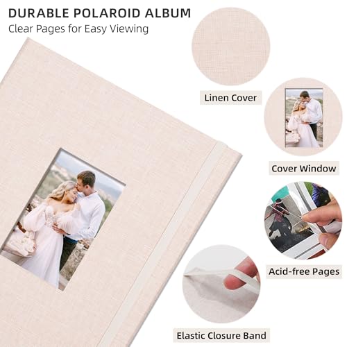 Vienrose Mini Polaroid Photo Album 208 Photos 2x3 Inch Beige 2 PACK - color: Beige, size: 2 PACK