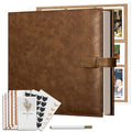 Vienrose 15"x13" Scrapbook Album Gift Set Faux Leather DarkBrown 100 Pages - color: Dark Brown, size: 15"X13" 50Sheets