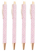 4 Pcs Pink Pearl Pens Rhinestone Ballpoint Pens Sparkly Crystal Pens - color: Pink