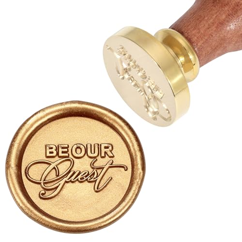 Yoption Be Our Guest Wax Seal Stamp, Vintage Sealing Wax Stamp Brass Head and Wooden Hilt for Wedding Christmas Party Invitations Envelopes Gift Wrap - color: Be Our Guest