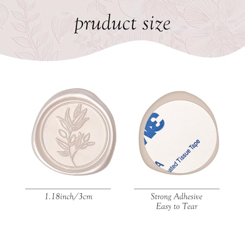 Pollize 50Pcs Wax Seal Stickers, Wedding Invitation Envelope Stickers - color: Champagne