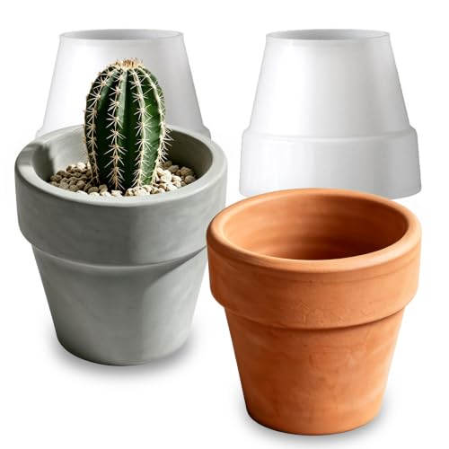 Wehous 2PCS Small Succulent Plant Pot Silicone Mold Candle Holder Storage Box Jar Planter Silicone Molds for Epoxy Resin Concrete Plaster, Container Trinket Tray Jewelry Holder Craft Decor Mould - color: 2x tapered