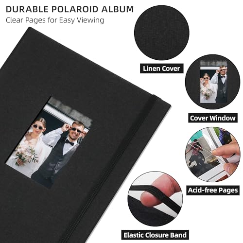 Vienrose Mini Polaroid Photo Album 208 Photos 2x3 Inch Black 2 PACK - color: Black, size: 2 PACK