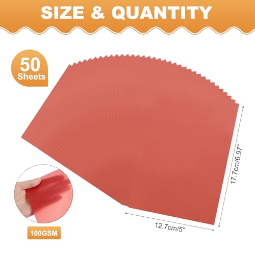 MECCANIXITY 50 Sheet Colored Vellum Paper 5" x 7", 100gsm Translucent Printable Vellum Sheets for Printing Wedding Invitations Inkjet Laser Printer, Deep Red - color: Deep Red, size: 5" x 7"