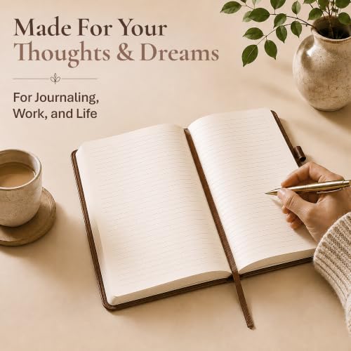 Lined Journal Notebook Hardcover Leather Bound 200 Pages B5 Brown Diary - color: Brown, size: B5 200 Pages