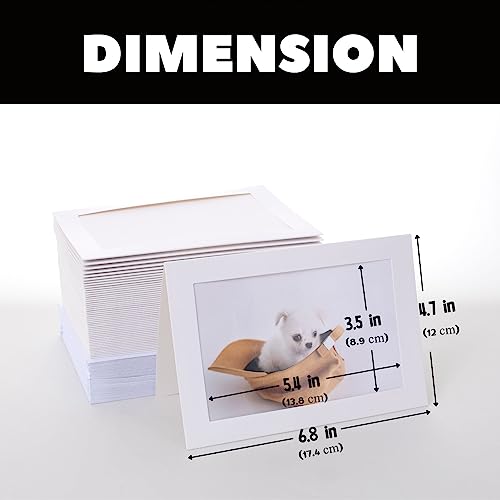 200 Count Photo Frame Cards with Envelopes 4x6 Paper Picture Frame Notecards Photo Card Holder for Back to School Teacher Appreciation Halloween Wedding Birthday Classroom DIY - White - color: White