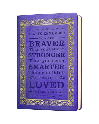 Purple Journal for Women Men - A5 Lined Hardcover Notebook and Diary | and Diary for Teen Girls, 200 Pages 100GSM Bleedproof Paper, Inspirational Notebook for Travel, Work, School(Purple) - color: Purple