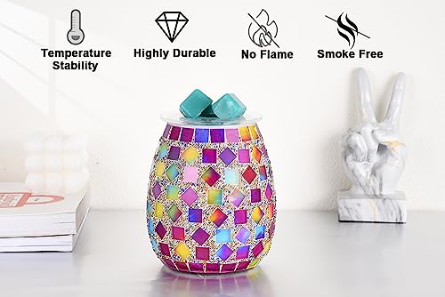 DICIMI Cute Wax Warmer, Wax Melt Warmer Electric with Night Light, Mosaic Oil Burner for Home Decor, Wax Burner for Scented Wax, Aromatherapy Wax Warmer, Ideal Gift for Women - color: Colorful Square Blocks
