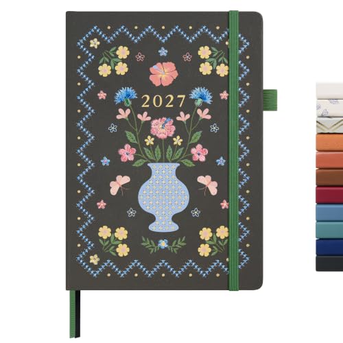 &And Per Se 2027 Planner, 12-Month Monthly & Weekly, 2027 Calendar Planner with 100gsm Paper, A5 Hardcover Faux Leather, 5.7" x 8" (Midnight Vase) - color: Midnight Vase, size: 5.7" x 8"(Jan 2027-Dec 2027)