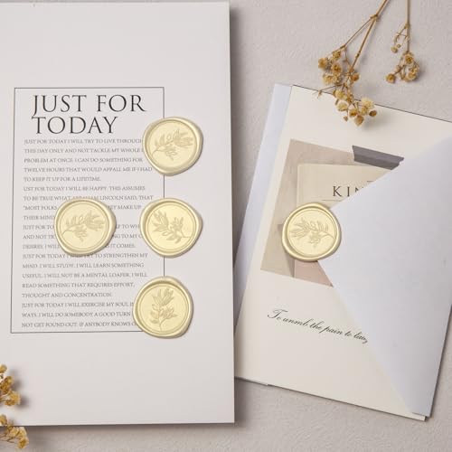 Pollize 50Pcs Wax Seal Stickers, Wedding Invitation Envelope Stickers - color: Ivory White