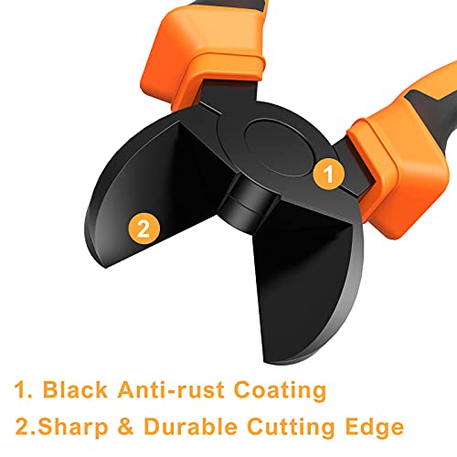 BOENFU Wire Cutters Heavy Duty Side Cutters 7.5 Inches CRV Steel, Comfort Grip Diagonal Cutting Pliers for Floral Wire, Crafting, Chicken Wire, Orange - color: 7.5 Inches - Orange Handle
