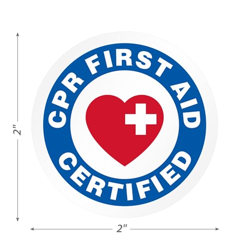 SmartSign CPR First Aid Certified Pack of 5 Hard Hat Labels | Retro-Reflective, 2" Circle - color: Cpr First Aid Certified