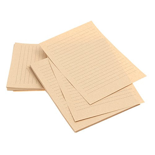 TOYANDONA 100 Sheets Vintage Kraft Stationary Paper A5 Size Lined Stationery Writing Letter Papers for Personalized Letters Creative Poems Lyrics