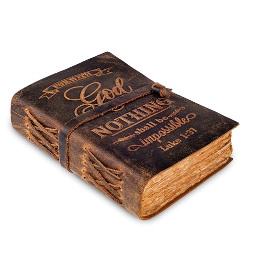 LEATHER VILLAGE Leather Prayer Journal, Distressed Brown 13x8. - color: Distressed Brown, size: 13 inches X 8 inches
