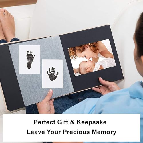 Inkless Hand and Footprint Kit, Newborn Baby Keepsake, 4-Pack | No-Mess Clean Touch Ink Pad for Baby Handprint & Footprint, Non-Toxic Baby Gift, Pet Paw Print Kit（4 Pack Black) - color: 4 pack black