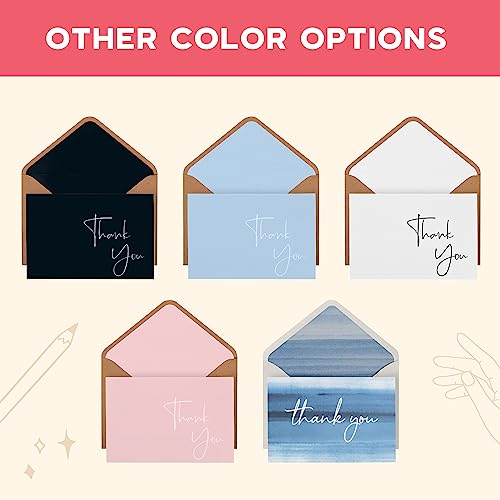 VNS Creations Thank You Cards With Envelopes - 100 Pack 4 x 6 Blank - Ombré - color: Ombre, size: 100 Pack - 4" x 6" (Value Pack)