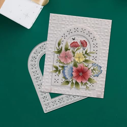 3D Backgrounds Frame Metal Cutting Die for Scrapbooking, Metal Die Cuts Stencils & Crafting Die Cut New Cutting Dies DIY Album Card Making Decor Paper Craft (Door-Shaped Frame 4.3 x 3.1 in) - color: Door-Shaped Frame 4.3 x 3.1 in