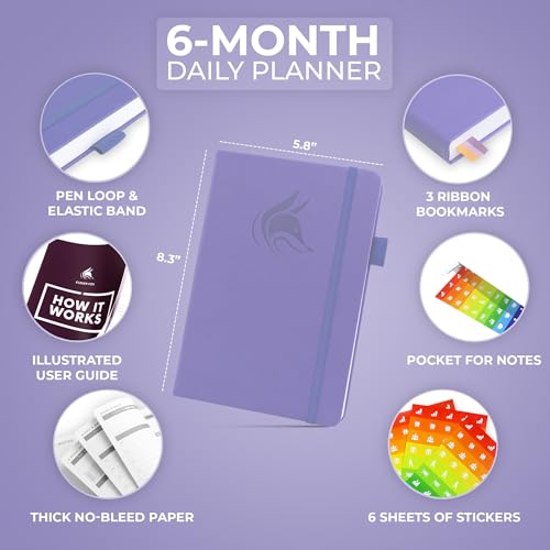 Clever Fox Daily Planner, Undated Professional & College Day, Lavender - color: Lavender (Undated)
