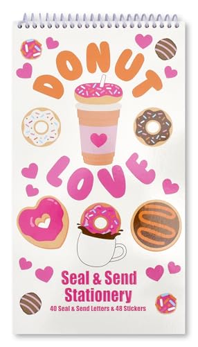 iscream Fold and Send Girls Stationery Card Pad with Seals - Donut Love - color: Donut Love