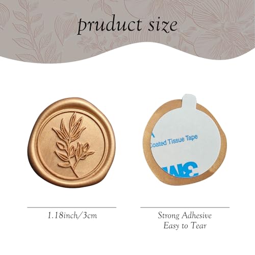 Pollize 50Pcs Wax Seal Stickers, Self-Adhesive Wedding Envelope Stickers - color: Gold