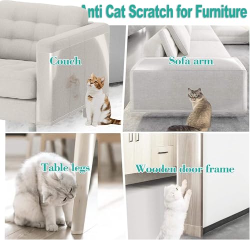 Anti Cat Scratch Furniture Protector Tape Damage-Free Couch Guard, 197"x12" - size: 197" by 12"