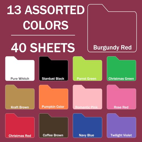 40 Sheets Burgundy Red Cardstock - 8.5'' x 11'' 65lb for Decoration - color: Burgundy Red, size: Letter Size [40 Sheets]