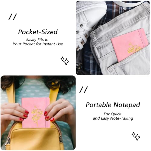 BOBO RABBIT Pocket Lined Notebooks Mini Aesthetic Floral Hardcover Journals - color: 3 Pack Purple