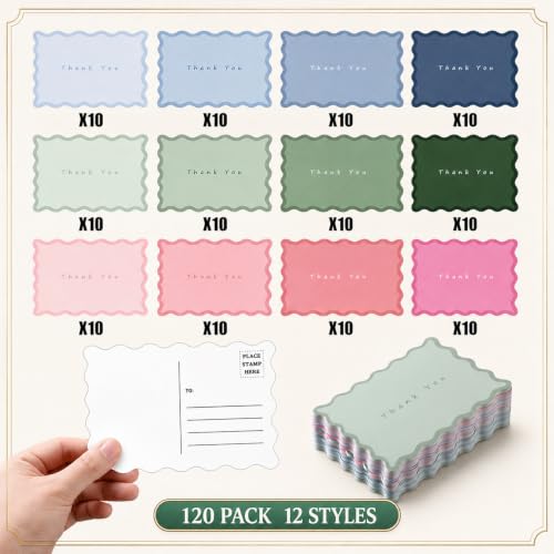 Kosiz 120 Pcs Pastel Thank You Cards Bulk 4 x 6 Inch - style: Pastel Thank You