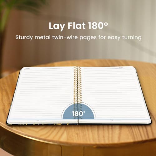 Taja Aesthetic Journal for Women, A5 Hardcover Spiral Notebook, College Ruled Lined Journal for Writing & Note Taking, 140 Pages, Luxe Peony - color: E-Luxe Peony