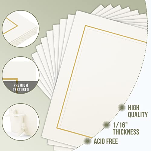 Golden State Art, Paper Picture Frames With Easel, 5X7, 10 Pack | Ivory with Gold Lining, Photo Frame Cards, DIY Cardboard - color: Ivory/Gold Lining, size: 10 Pack