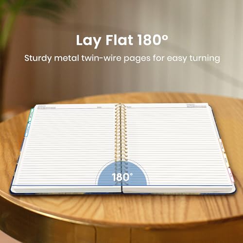 Taja Cute Large Spiral Lined Notebook for Work with 5 Removable Dividers - color: T-Golden Night