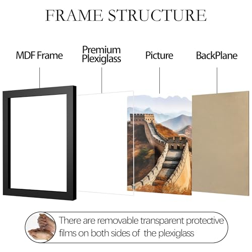 Picrit 11x15 Picture Frame, Photo Frame for Wall Mounting Display, Black - color: Black, size: 11x15