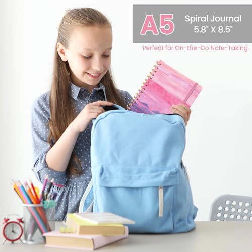 Lined Spiral Journal Notebook, A5 College Ruled Notebook for Note-Taking - color: X.Sunset