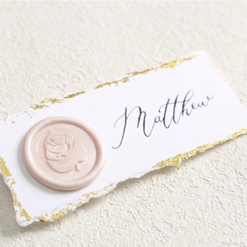 UNIQOOO Mailable Glue Gun Sealing Wax Sticks for Wax Seal Stamp - Champagne, Great for Wedding Invitations, Cards Envelopes, Snail Mails, Wine Packages, Gift Ideas, Pack of 8 - color: Champagne