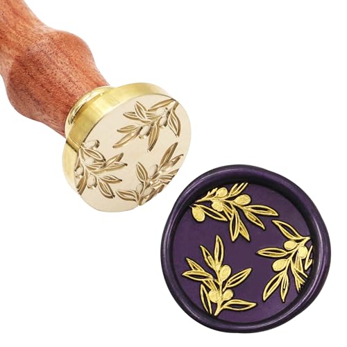 SWANGSA Olive Branches Wax Seal Stamp Kit with Sealing Wax Beads | For Wedding Invitations, Gift Wrap, Envelope Seals, Christmas Card - style: Olive Branches