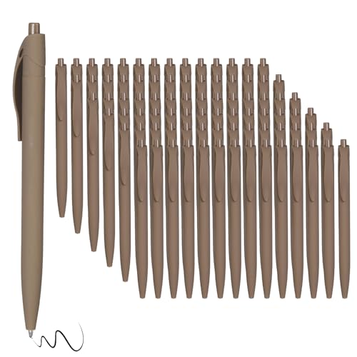 BallPoint Pens, 100 Pack (BLACK Ink),Bulk Pens, Brown Barrel,Click Pens for Office Home and School, Retractable Ballpoint Pens, Medium Point, 1.00MM (Brown) - color: Brown