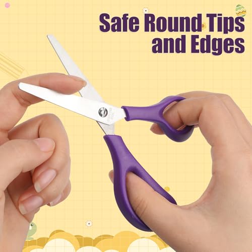 BURVAGY 5.5" Kids Scissors Safety Child Small Scissors for School 16 Pack - color: 16 Pack