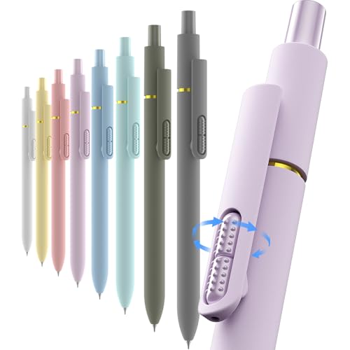 inkipen 8 Pcs Gel Pen-with Fidget Clip, Black Ink, Fine Point(0.5mm) - color: Morandi-8PCS