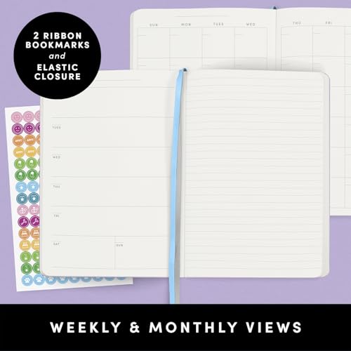 PAPERAGE Undated Weekly & Monthly Hardcover Planner (Cognac), 5.6 in x 8 in, Includes Lined Note Pages & 2 Sticker Sheets - color: Cognac, style: Casebound