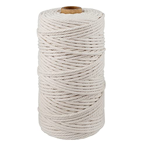 G2PLUS 3MM Cotton String,328 Feet Natural Beige Twine for Craft & Wrapping - color: Off White, size: 3mm x 100m