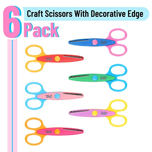 Mr. Pen- Craft Scissors Decorative Edge, 6 Pack, Bright Zig Zag Scissors - color: Bright