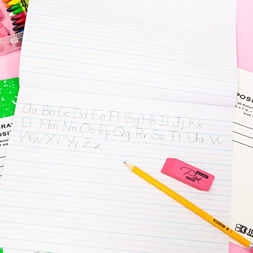 BAZIC Products Cursive Handwriting Pad – 10.5" X 8", Handwriting Paper, Kids Learning Practice Workbook, Writing Paper with Lines for Kids, Toddler, Kindergarten, 50 Sheets/Pack, 2-Pack