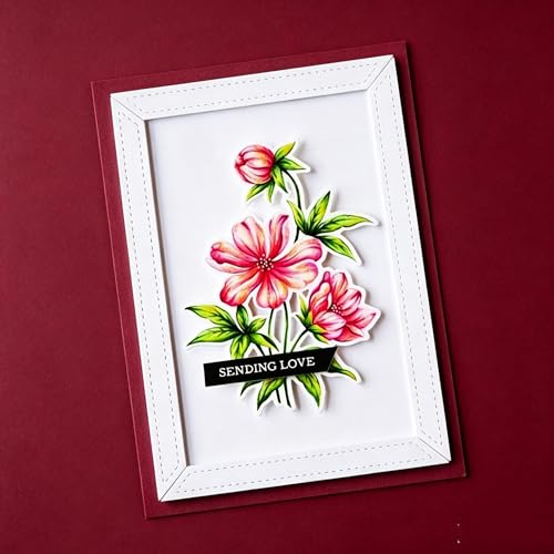 3D Backgrounds Frame Metal Cutting Die for Scrapbooking, Metal Die Cuts Stencils & Crafting Die Cut New Cutting Dies DIY Album Card Making Decor Paper Craft (Greeting Card Frame 5.9 x 2.6 in) - color: Greeting Card Frame 5.9 x 2.6 in