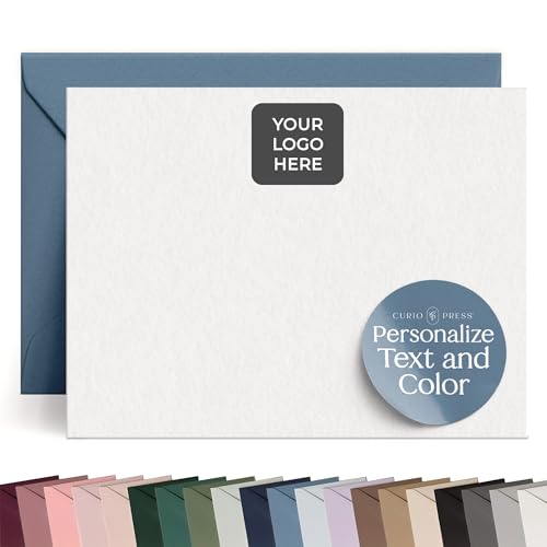 Curio Press Personalized Stationery for Women & Men Cards, Your Logo Flat - color: Your Logo Flat