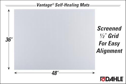 Dahle Vantage 10684 See-Through Premium Self-Healing Cutting Mat, 36"x48", 1/2" Grid, 5 Layers for Max Healing, Perfect for Crafts & Sewing, Clear - color: Clear, size: 48"L x 36"W
