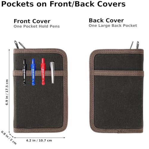 Pocket Journal Cover with Field Book, Pocket Notebook Cover Journal Planner - size: Mini Field Journal
