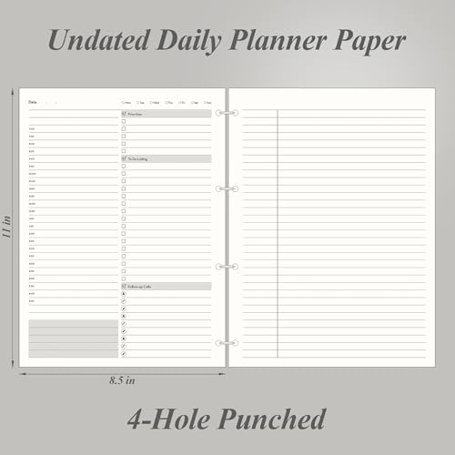 EMSHOI Undated Hourly Daily Planner, 240 Pages, A4 Size (9.2" x 12") - color: Coffee