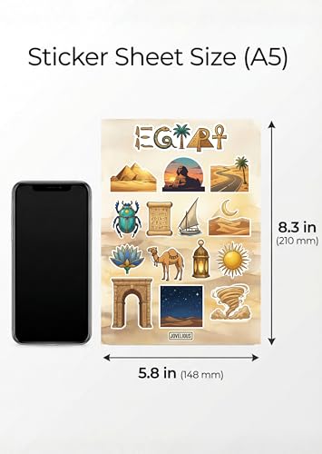 Egypt Sticker Sheet, Egypt Stickers for Laptop & Journal - style: Egypt