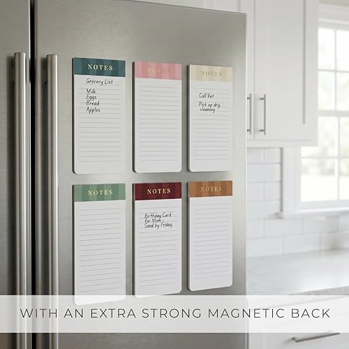 ZICOTO Beautiful Magnetic Notepads for Fridge - Set Of 6 To Do List Pads