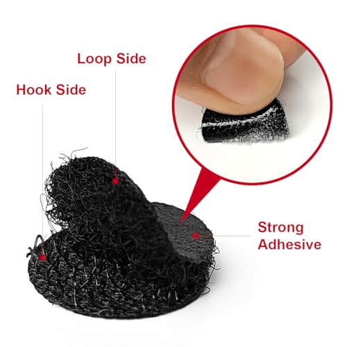 1008 Pcs (504 Pairs) 0.59inch Diameter Hook and Loop Fastener Self Adhesive Dots, Excellent Grip, Small Circle Dots Stickers Tapes,for Sewing, Crafting,DIY,Wall Adhesive Strips - size: 1008 Pcs (504 Pairs) - 0.59 inch diameter Black